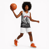 Black Cowboy Nat Love Basketball Jersey Comic Style Desert Line Art Red Typography