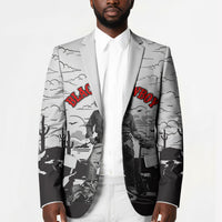 Black Cowboy Nat Love Blazer Comic Style Desert Line Art Red Typography