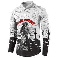 Black Cowboy Nat Love Button Sweatshirt Comic Style Desert Line Art Red Typography