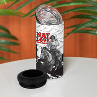 Black Cowboy Nat Love 4 in 1 Can Cooler Tumbler Comic Style Desert Line Art Red Typography