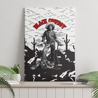 Black Cowboy Nat Love Canvas Wall Art Comic Style Desert Line Art Red Typography