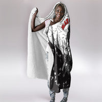 Black Cowboy Nat Love Hooded Blanket Comic Style Desert Line Art Red Typography