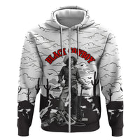Black Cowboy Nat Love Hoodie Comic Style Desert Line Art Red Typography
