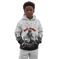 Black Cowboy Nat Love Kid Hoodie Comic Style Desert Line Art Red Typography