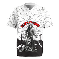 Black Cowboy Nat Love Rugby Jersey Comic Style Desert Line Art Red Typography