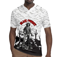 Black Cowboy Nat Love Rugby Jersey Comic Style Desert Line Art Red Typography