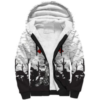 Black Cowboy Nat Love Sherpa Hoodie Comic Style Desert Line Art Red Typography