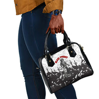 Black Cowboy Nat Love Shoulder Handbag Comic Style Desert Line Art Red Typography