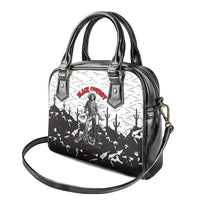 Black Cowboy Nat Love Shoulder Handbag Comic Style Desert Line Art Red Typography