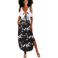 Black Cowboy Nat Love Summer Maxi Dress Comic Style Desert Line Art Red Typography