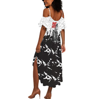 Black Cowboy Nat Love Summer Maxi Dress Comic Style Desert Line Art Red Typography