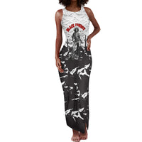 Black Cowboy Nat Love Tank Maxi Dress Comic Style Desert Line Art Red Typography