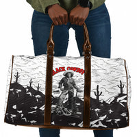 Black Cowboy Nat Love Travel Bag Comic Style Desert Line Art Red Typography