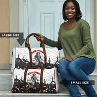 Black Cowboy Nat Love Travel Bag Comic Style Desert Line Art Red Typography