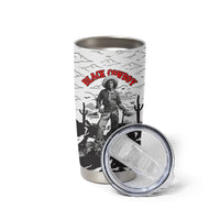 Black Cowboy Nat Love Tumbler Cup Comic Style Desert Line Art Red Typography