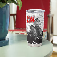 Black Cowboy Nat Love Tumbler Cup Comic Style Desert Line Art Red Typography
