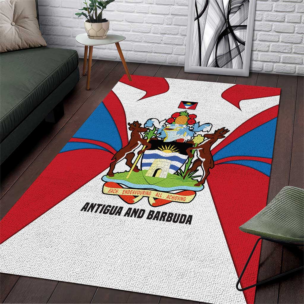 Antigua and Barbuda Flag Area Rug with National Coat of Arms - Wonder Print Shop