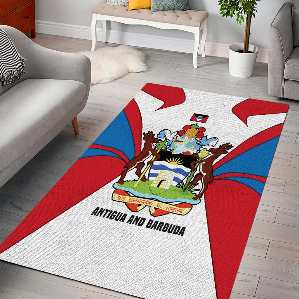 Antigua and Barbuda Flag Area Rug with National Coat of Arms - Wonder Print Shop