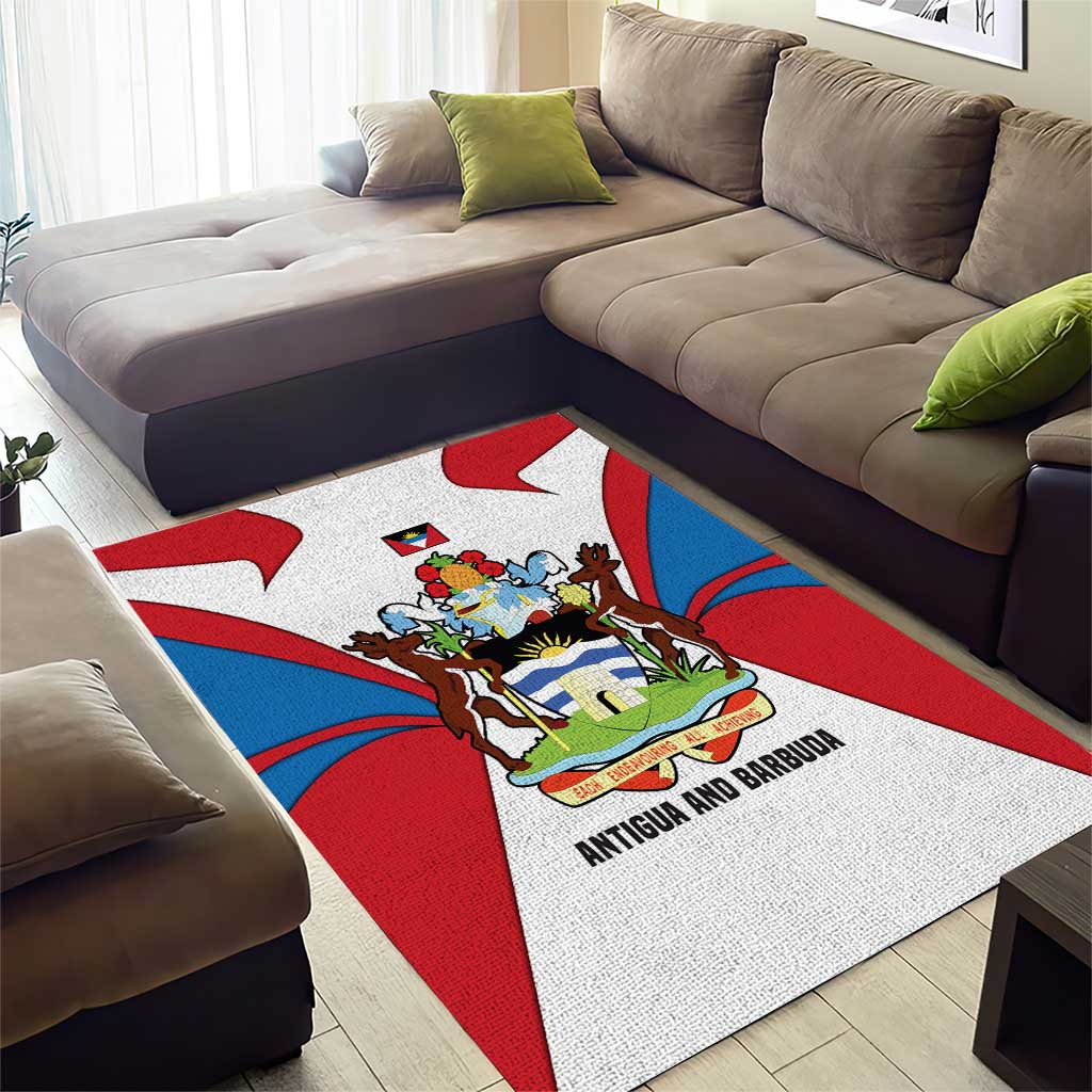 Antigua and Barbuda Flag Area Rug with National Coat of Arms - Wonder Print Shop