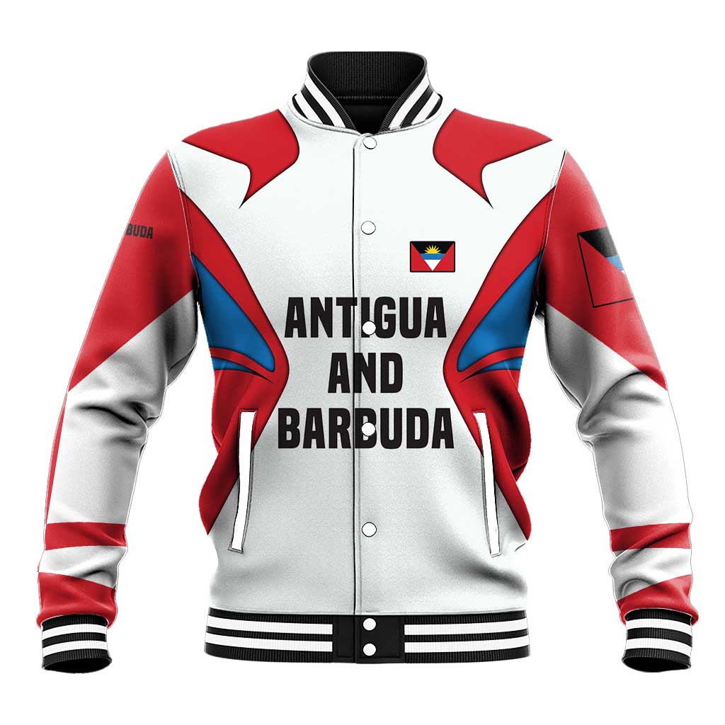 Antigua and Barbuda Flag Baseball Jacket with National Coat of Arms - Wonder Print Shop