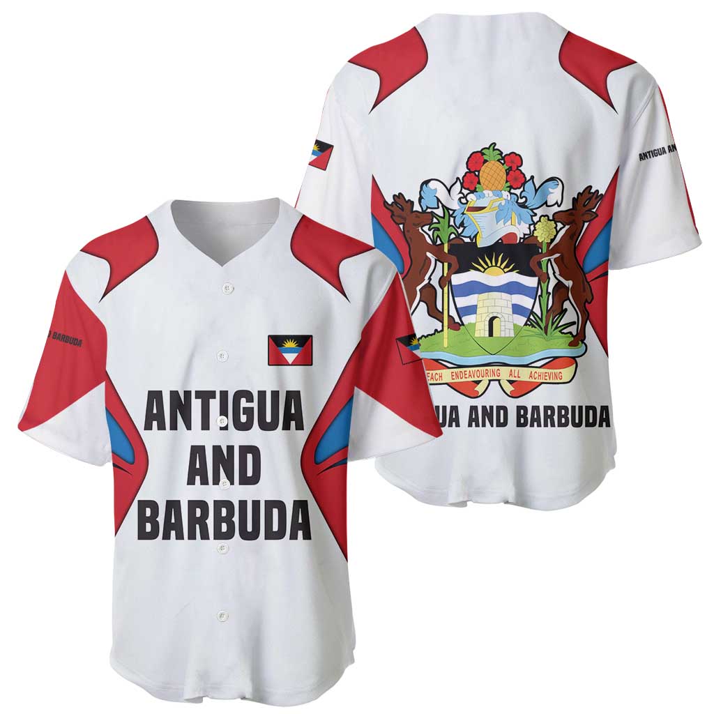 Antigua and Barbuda Flag Baseball Jersey with National Coat of Arms - Wonder Print Shop