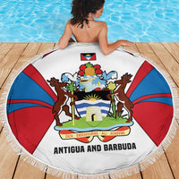 Antigua and Barbuda Flag Beach Blanket with National Coat of Arms - Wonder Print Shop