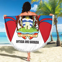 Antigua and Barbuda Flag Beach Blanket with National Coat of Arms - Wonder Print Shop