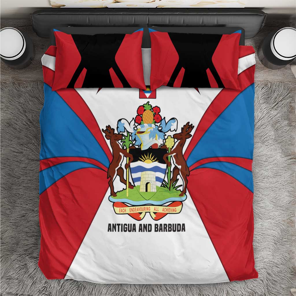 Antigua and Barbuda Flag Bedding Set with National Coat of Arms - Wonder Print Shop