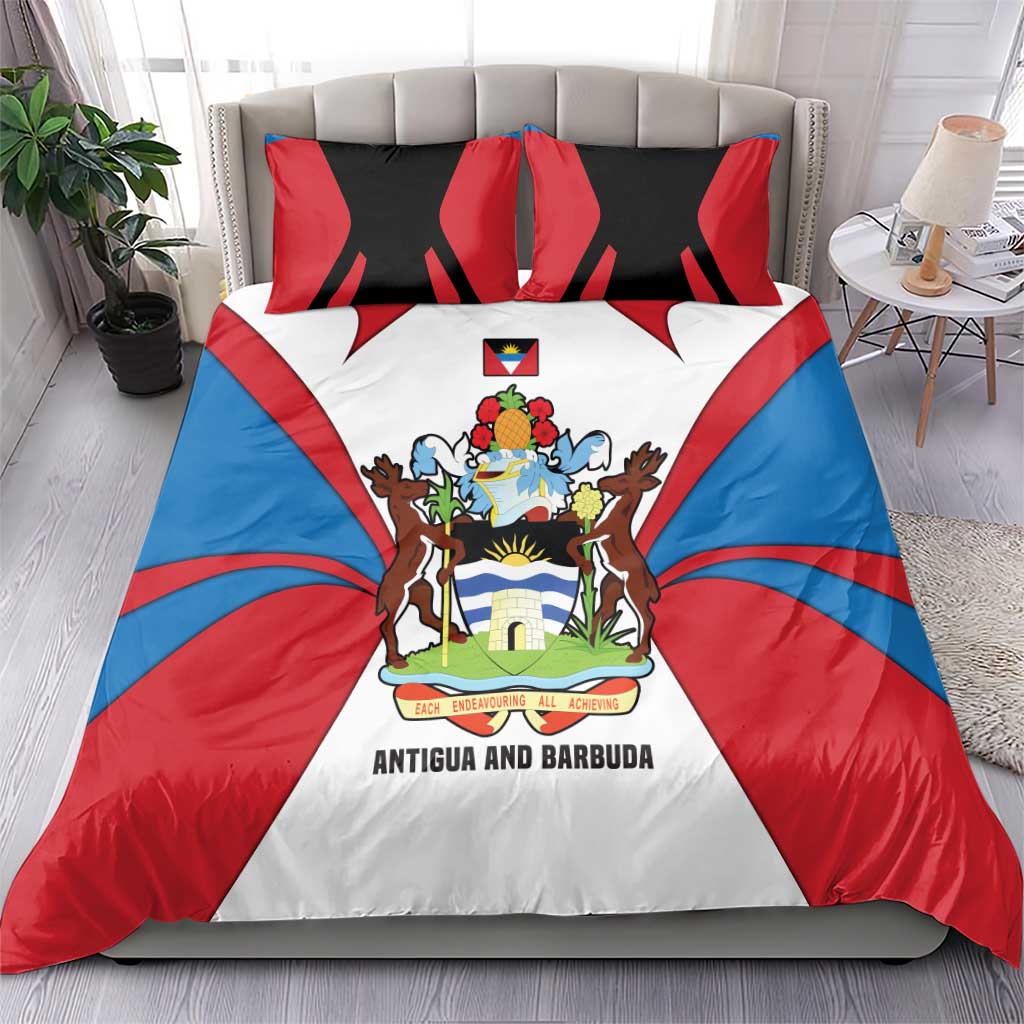 Antigua and Barbuda Flag Bedding Set with National Coat of Arms - Wonder Print Shop