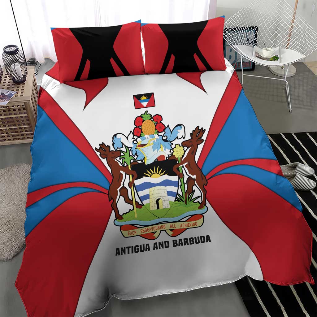 Antigua and Barbuda Flag Bedding Set with National Coat of Arms - Wonder Print Shop
