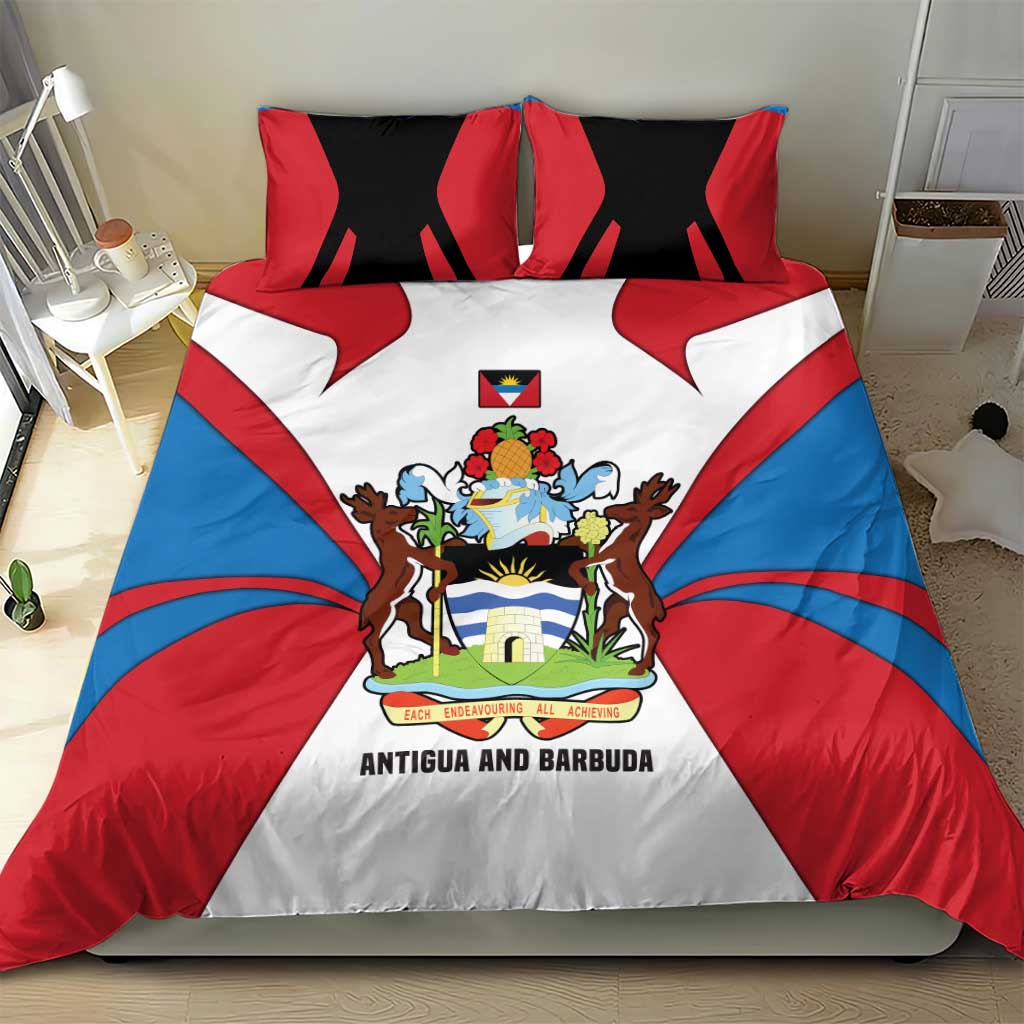 Antigua and Barbuda Flag Bedding Set with National Coat of Arms - Wonder Print Shop