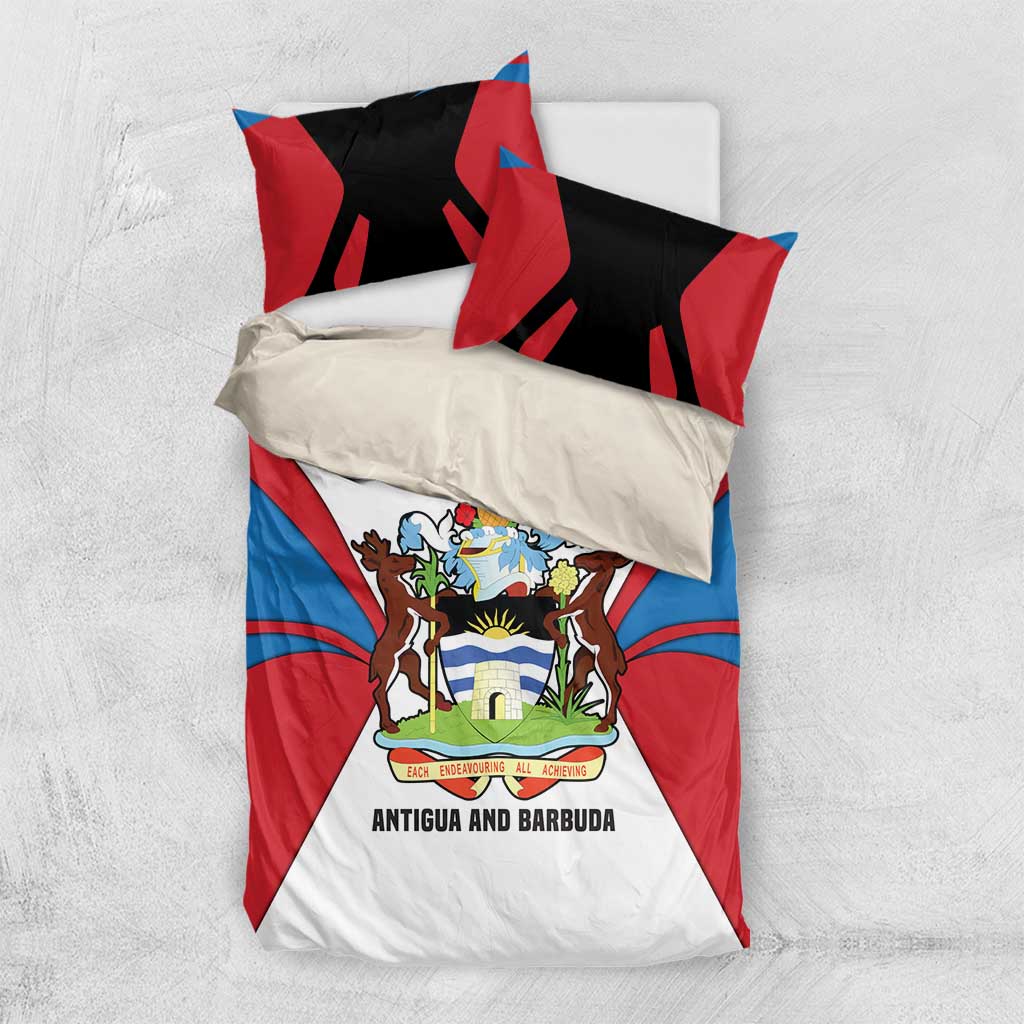 Antigua and Barbuda Flag Bedding Set with National Coat of Arms - Wonder Print Shop