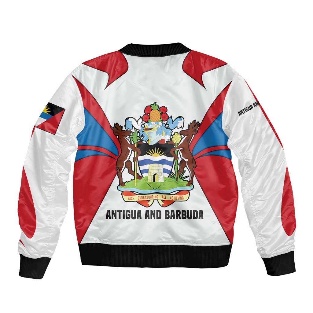 Antigua and Barbuda Flag Bomber Jacket with National Coat of Arms - Wonder Print Shop