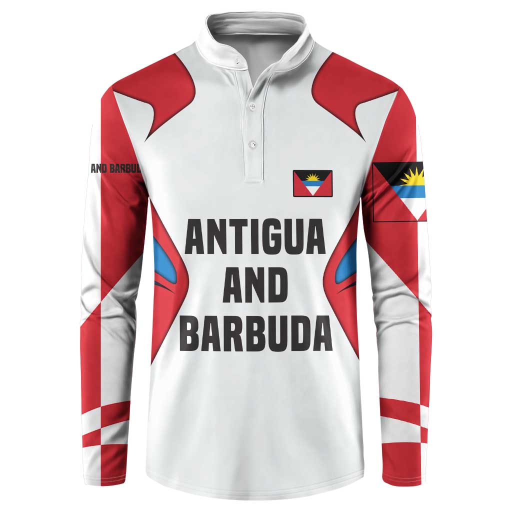 Antigua and Barbuda Flag Button Sweatshirt with National Coat of Arms - Wonder Print Shop