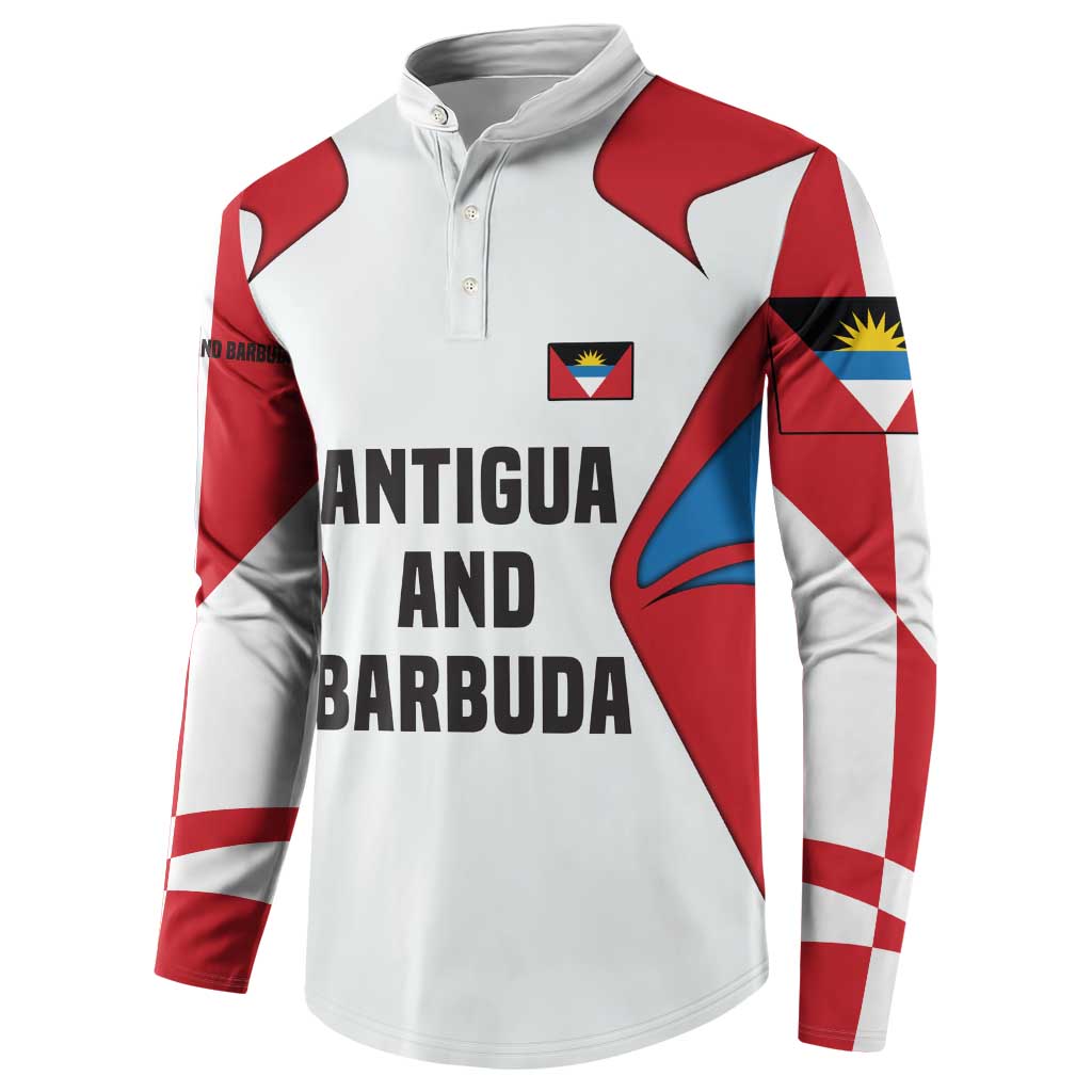 Antigua and Barbuda Flag Button Sweatshirt with National Coat of Arms - Wonder Print Shop