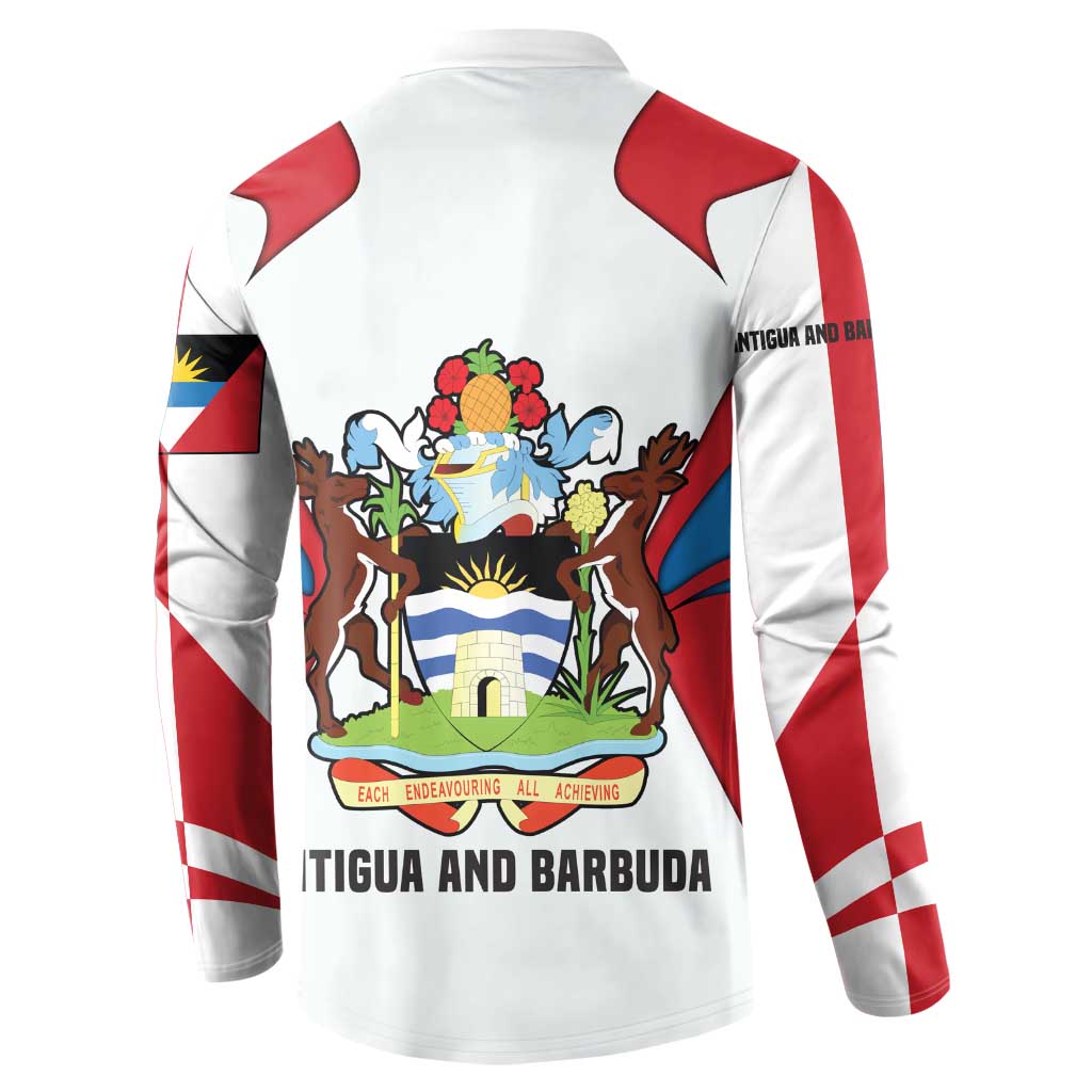 Antigua and Barbuda Flag Button Sweatshirt with National Coat of Arms - Wonder Print Shop