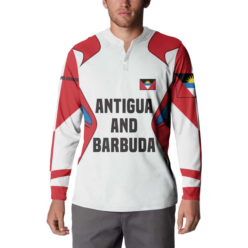 Antigua and Barbuda Flag Button Sweatshirt with National Coat of Arms - Wonder Print Shop