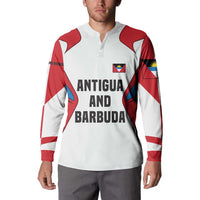 Antigua and Barbuda Flag Button Sweatshirt with National Coat of Arms - Wonder Print Shop