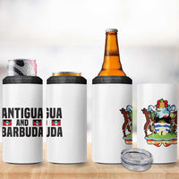 Antigua and Barbuda Flag 4 in 1 Can Cooler Tumbler with National Coat of Arms - Wonder Print Shop