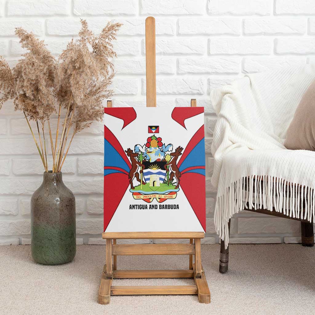 Antigua and Barbuda Flag Canvas Wall Art with National Coat of Arms - Wonder Print Shop