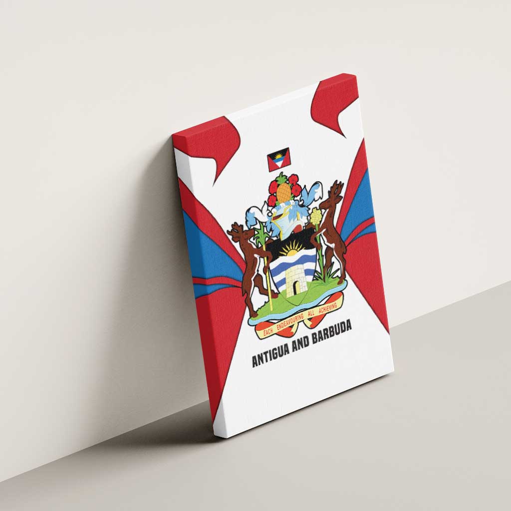 Antigua and Barbuda Flag Canvas Wall Art with National Coat of Arms - Wonder Print Shop