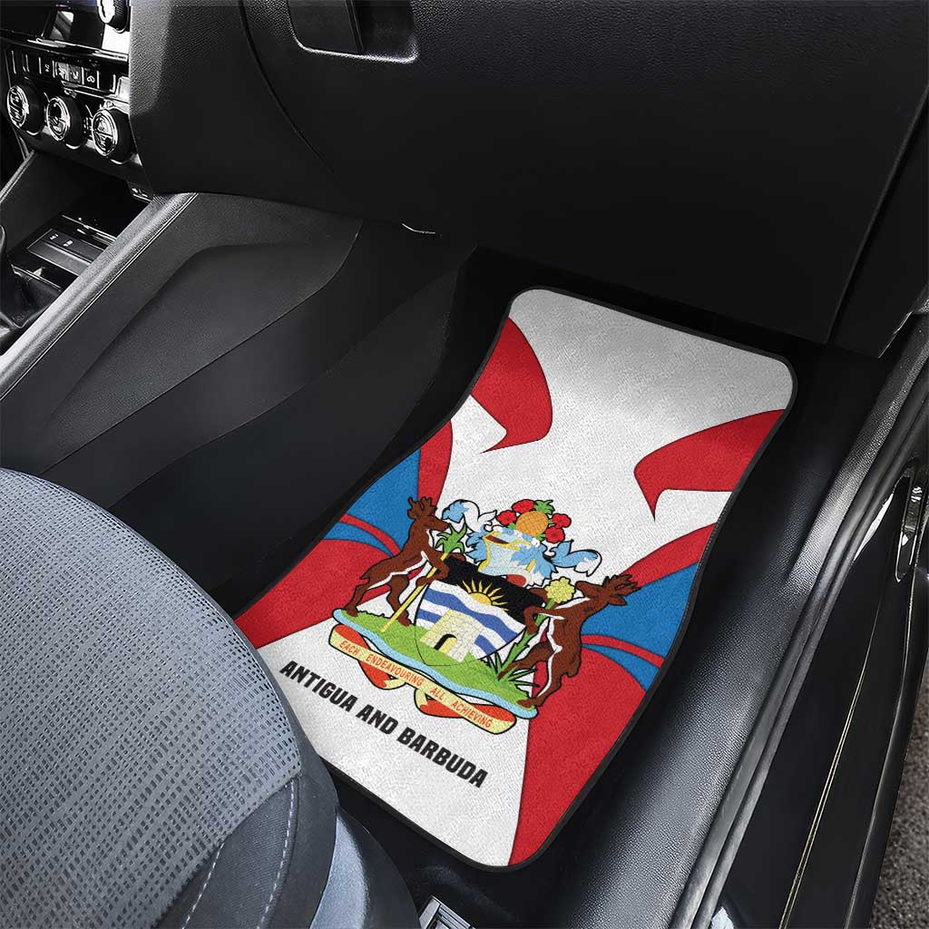 Antigua and Barbuda Flag Car Mats with National Coat of Arms - Wonder Print Shop