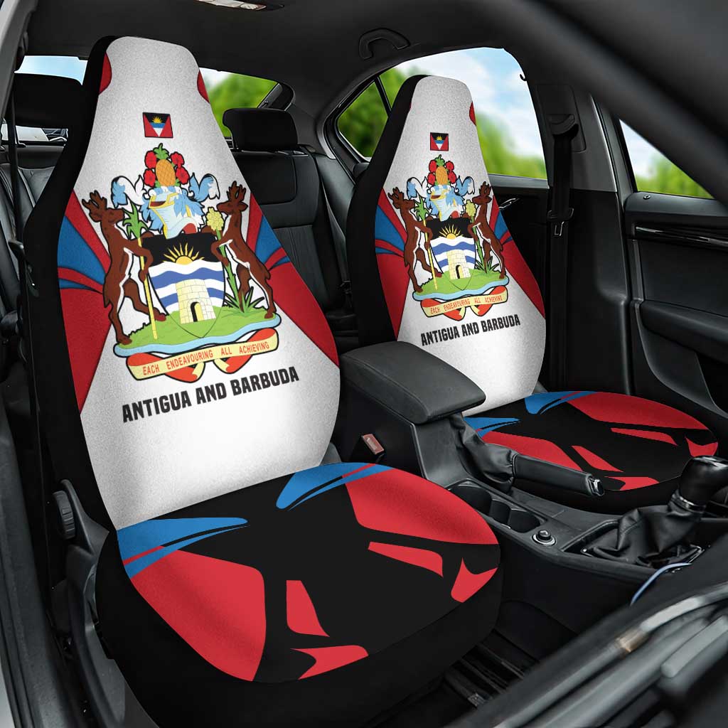 Antigua and Barbuda Flag Car Seat Cover with National Coat of Arms - Wonder Print Shop