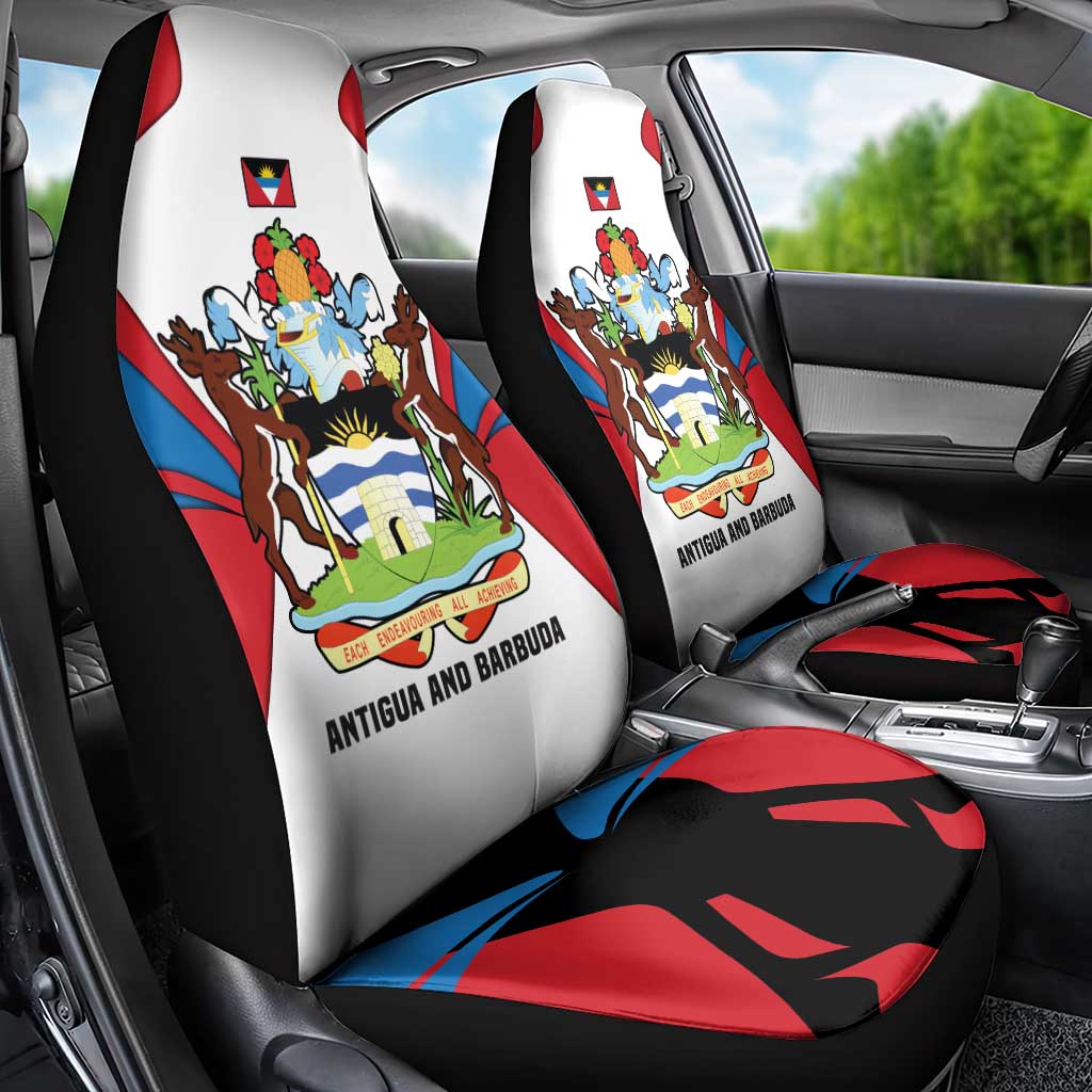 Antigua and Barbuda Flag Car Seat Cover with National Coat of Arms - Wonder Print Shop