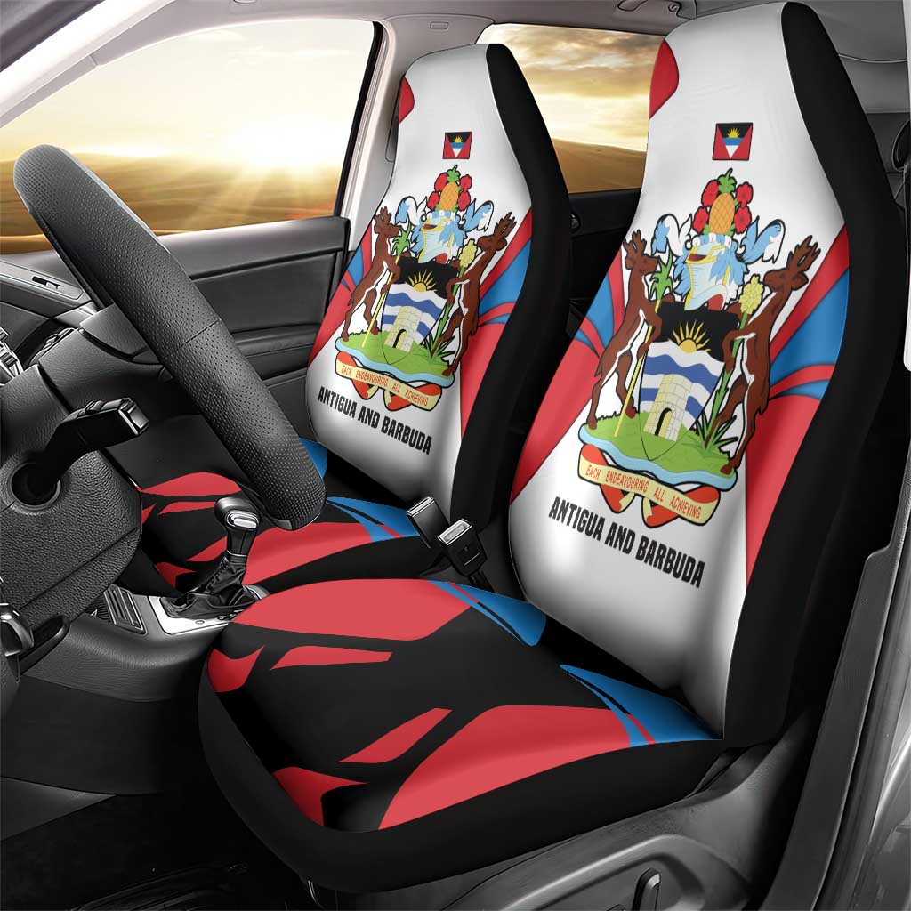 Antigua and Barbuda Flag Car Seat Cover with National Coat of Arms - Wonder Print Shop
