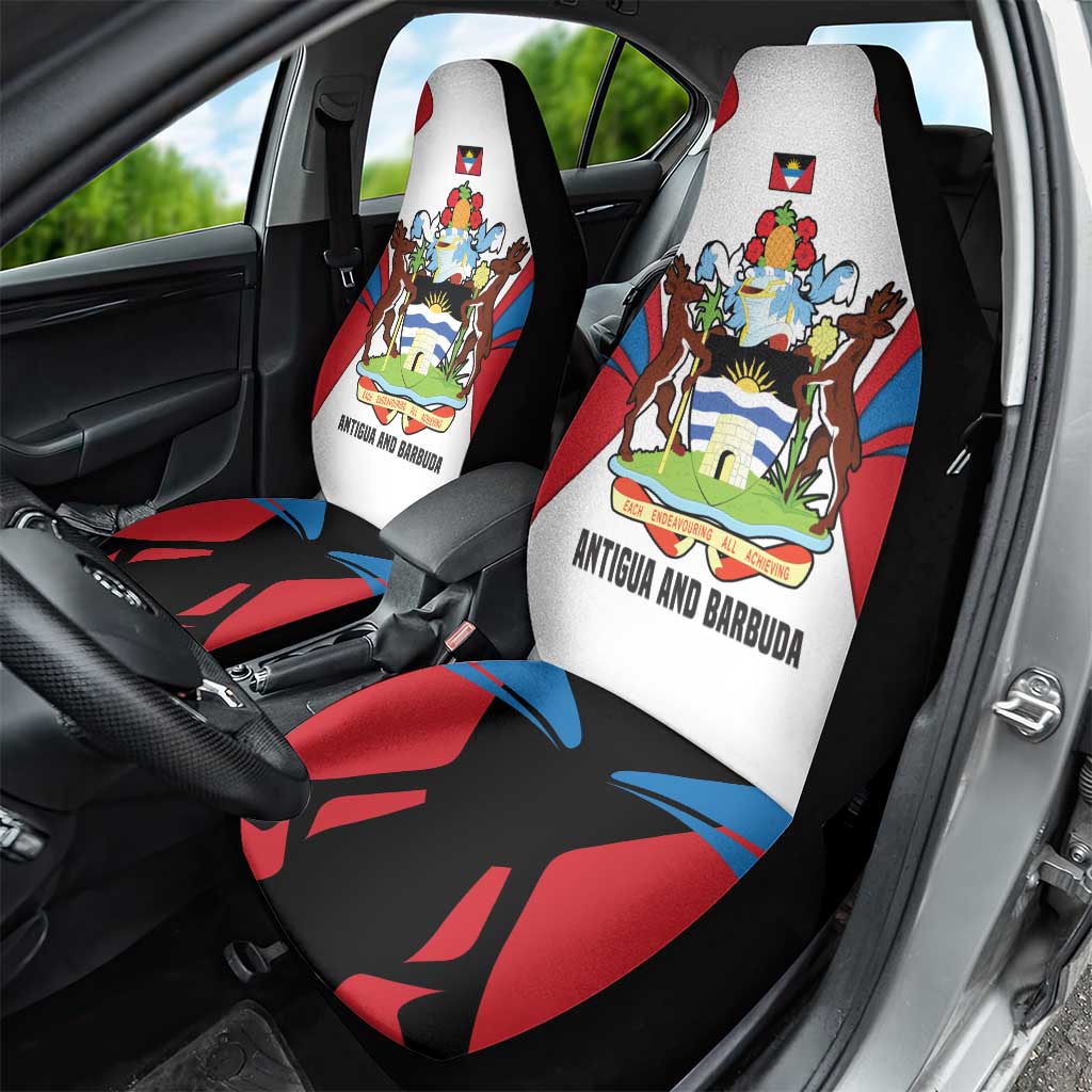Antigua and Barbuda Flag Car Seat Cover with National Coat of Arms - Wonder Print Shop