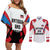 Antigua and Barbuda Flag Couples Matching Off Shoulder Short Dress and Long Sleeve Button Shirt with National Coat of Arms - Wonder Print Shop