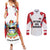 Antigua and Barbuda Flag Couples Matching Summer Maxi Dress and Long Sleeve Button Shirt with National Coat of Arms - Wonder Print Shop