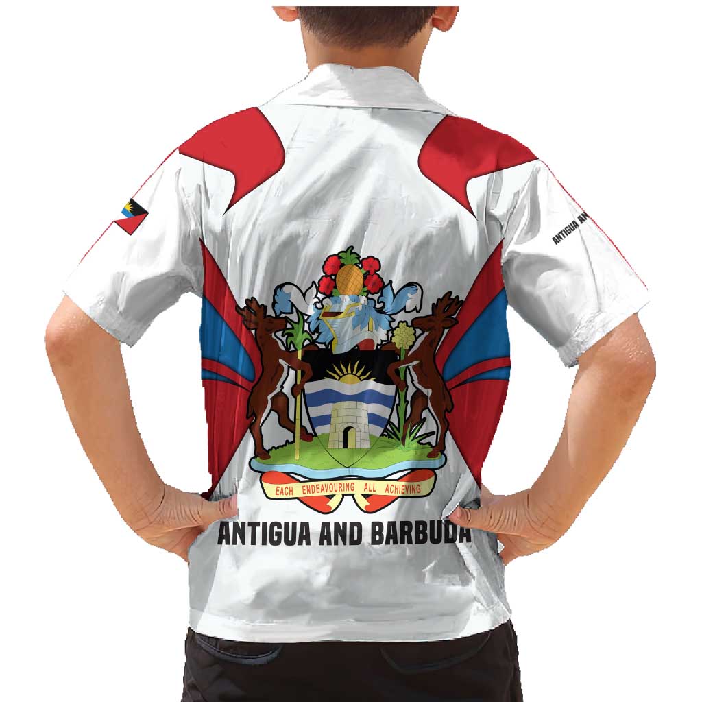 Antigua and Barbuda Flag Family Matching Mermaid Dress and Hawaiian Shirt with National Coat of Arms - Wonder Print Shop