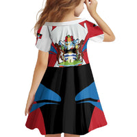 Antigua and Barbuda Flag Family Matching Off Shoulder Maxi Dress and Hawaiian Shirt with National Coat of Arms - Wonder Print Shop